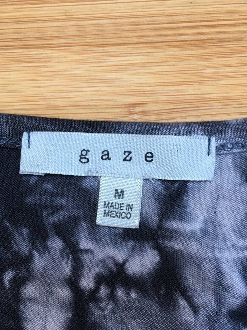 NWOT Gaze Black Tie Dye Long Sleeve Crop Top - Picture 3 of 3